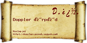 Doppler Árpád névjegykártya